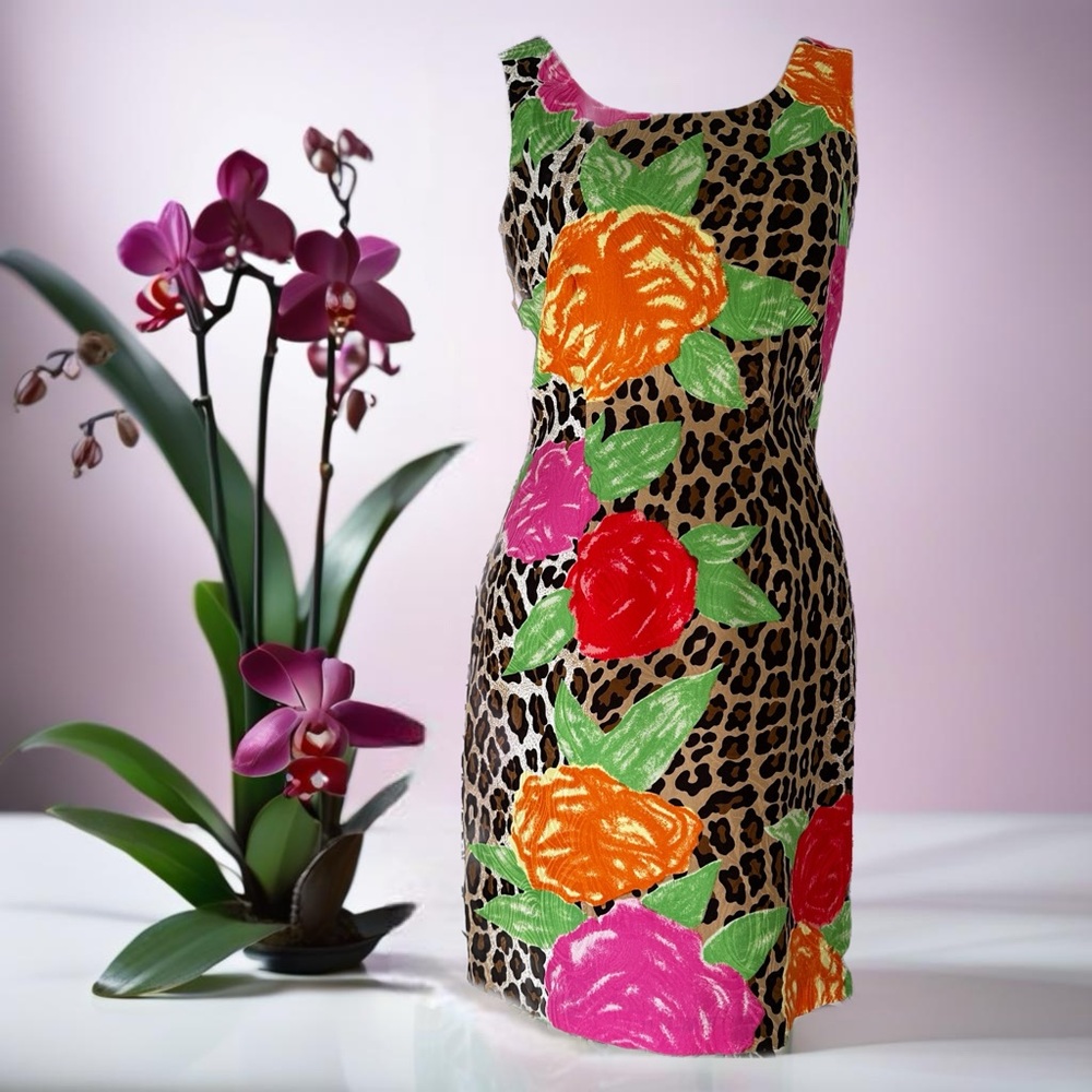 Floral Leopard Print Dress